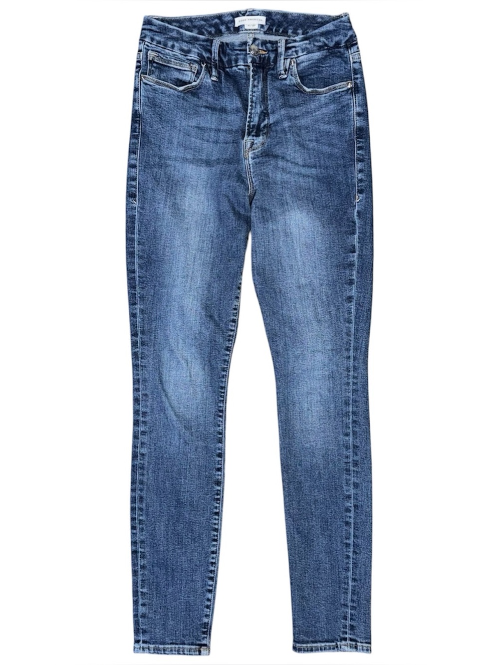 Good American Good Legs Skinny Jeans Mid Rise Blue004 Dark Wash Stretch 4 / 27